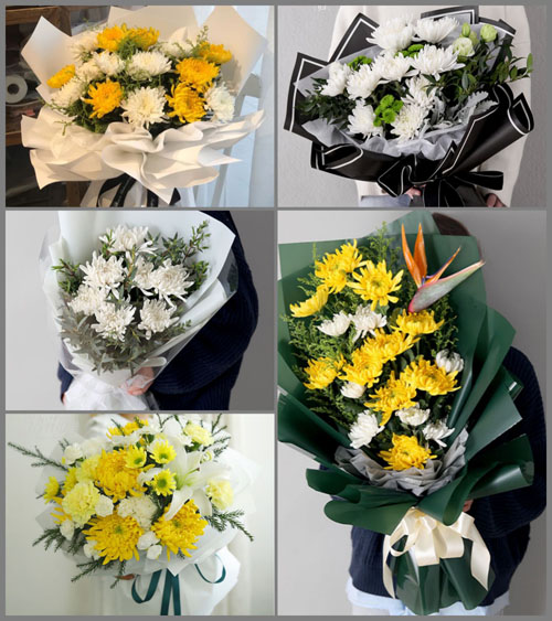 山东烟台蓬莱市北沟镇港里村白事花束代送